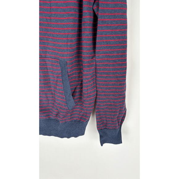 Hawker Rye Mens Striped Bellevue Lightweight Hooded Sweater Size M Navy Blue NWT - Picture 5 of 8